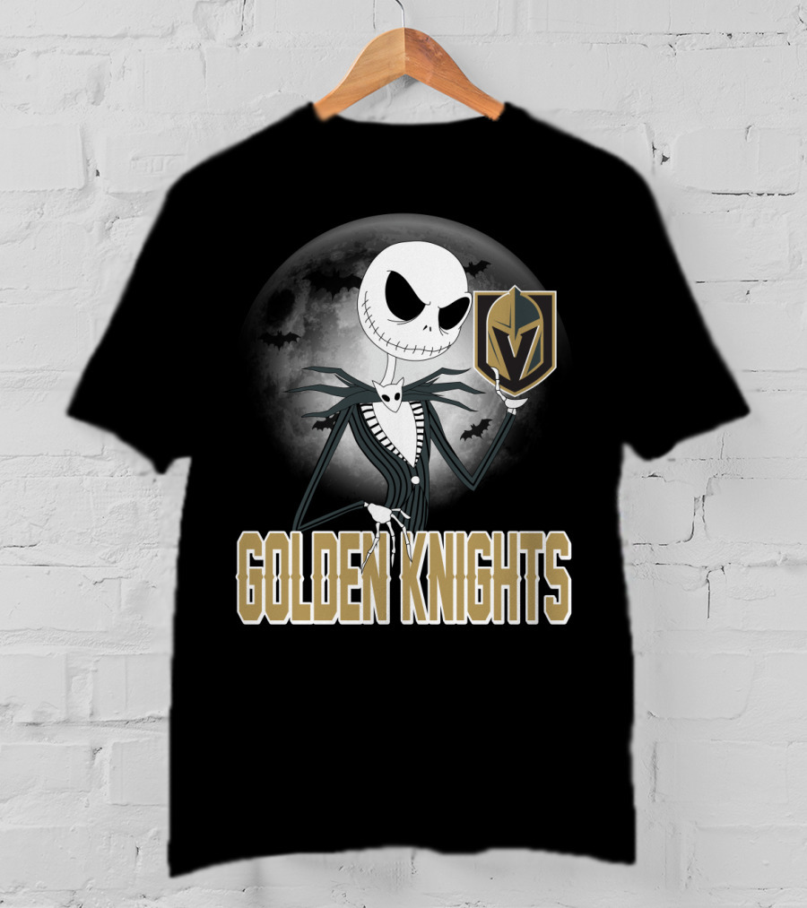 Golden Knights Jack Skeleton Halloween Moon Vegas T-Shirt