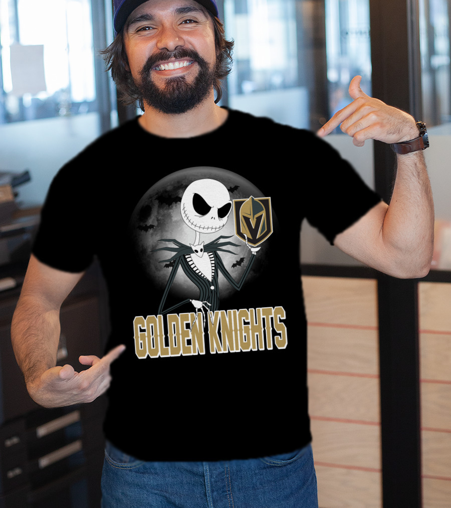Golden Knights Jack Skeleton Halloween Moon Vegas T-Shirt