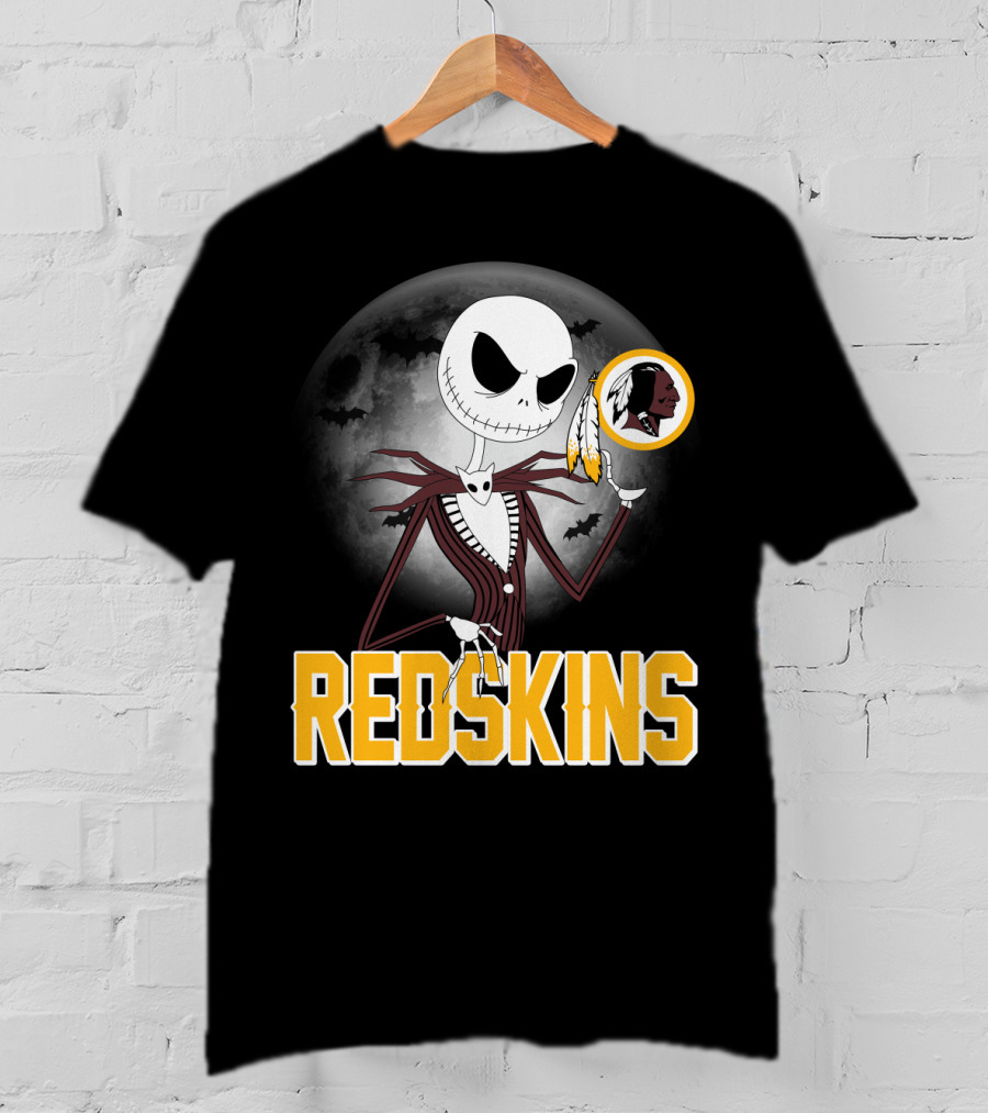 Jack Skellington Moon Redskins Logo Halloween T-Shirt
