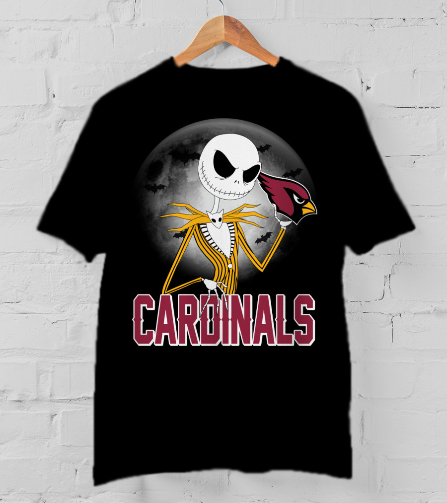 Jack Skellington Cardinals Halloween Moon Arizona T-Shirt