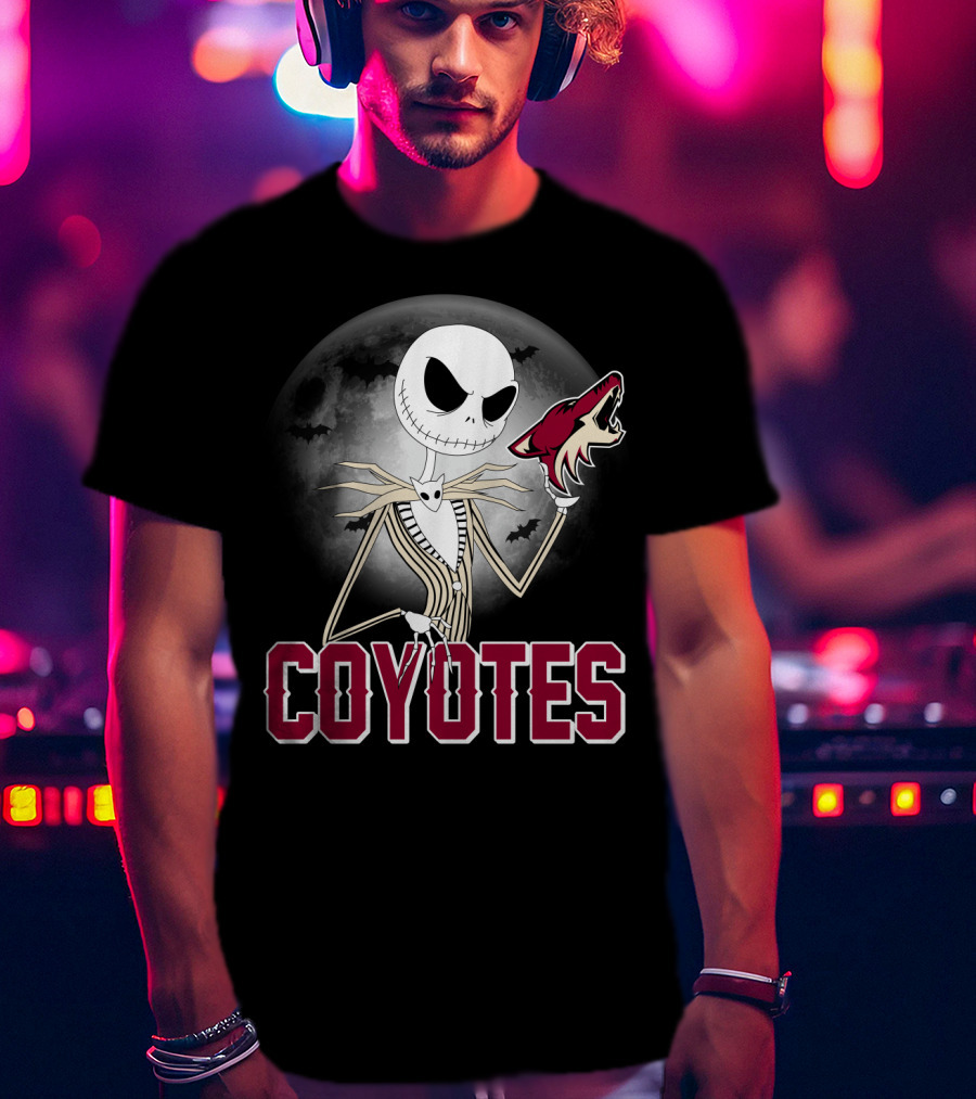 Jack Skellington Coyotes Halloween Moon Arizona T-Shirt