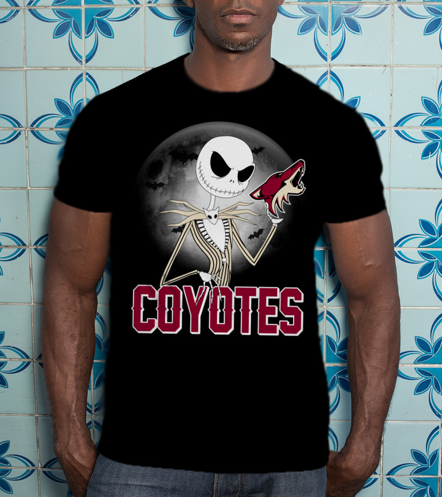 Jack Skellington Coyotes Halloween Moon Arizona T-Shirt