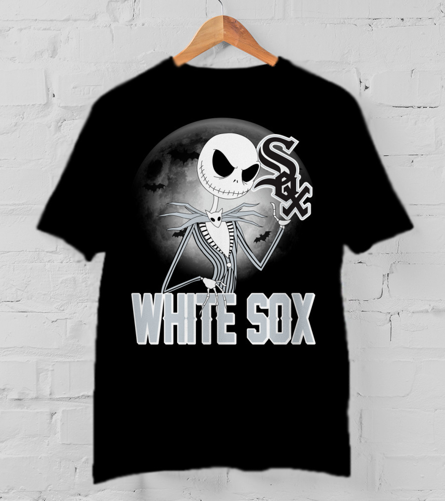 Jack Skellington Halloween Chicago White Sox Moon Bats T-Shirt