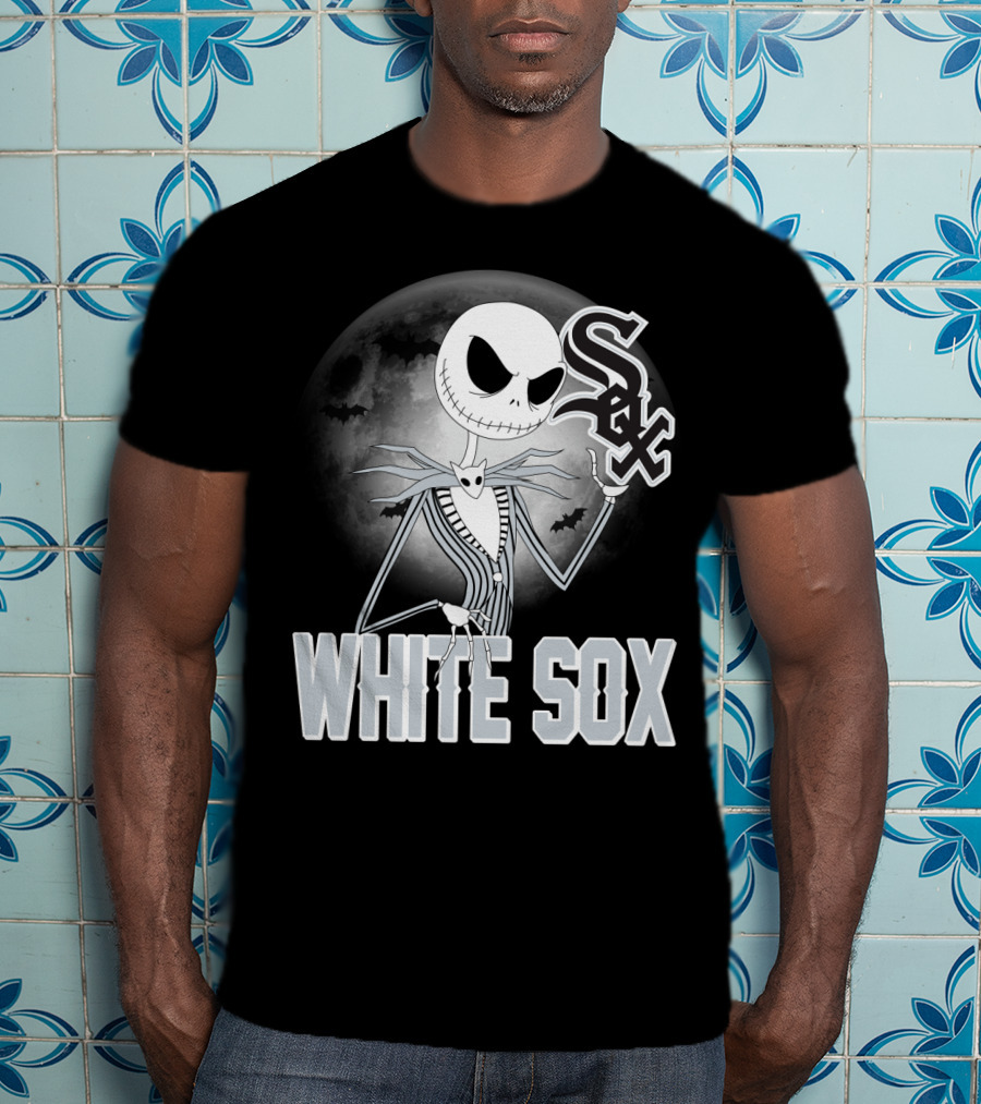 Jack Skellington Halloween Chicago White Sox Moon Bats T-Shirt