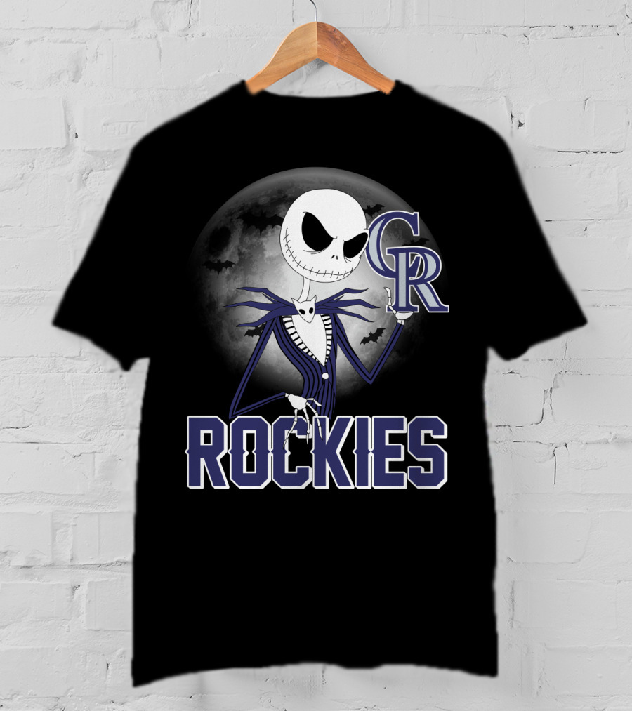 Jack Skellington Halloween Colorado Rockies Moon T-Shirt
