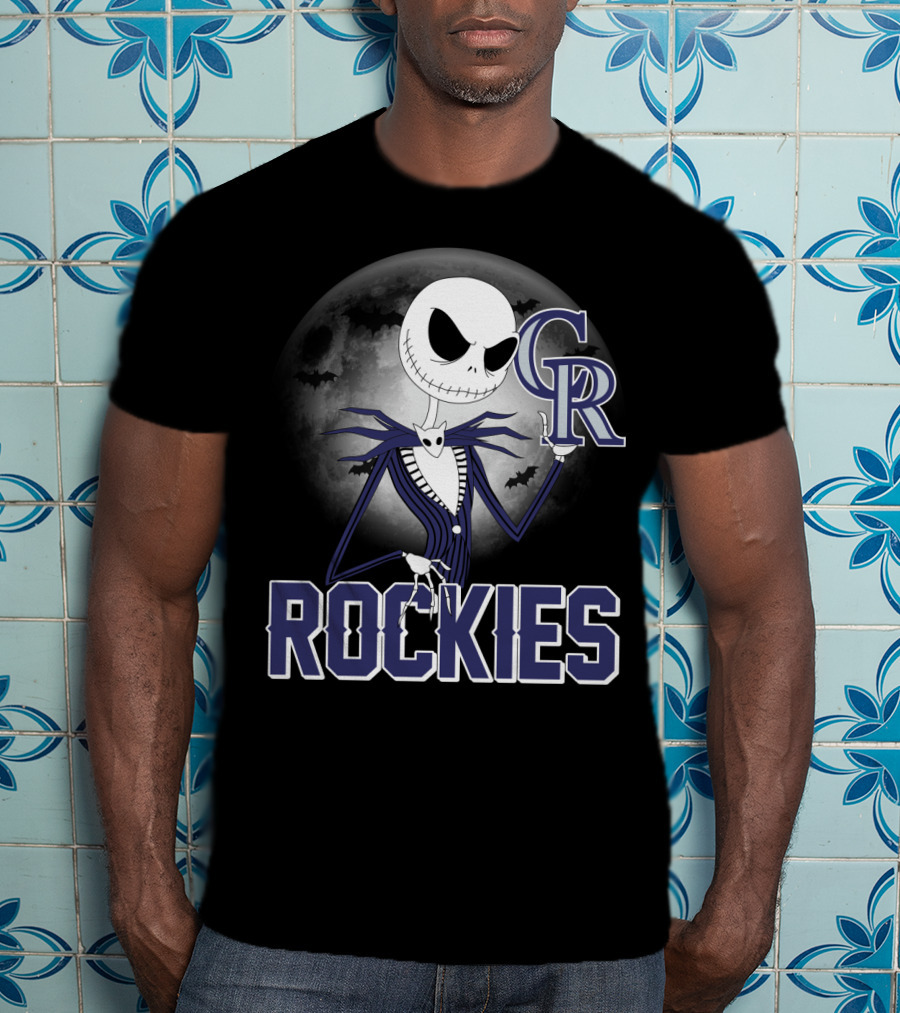 Jack Skellington Halloween Colorado Rockies Moon T-Shirt