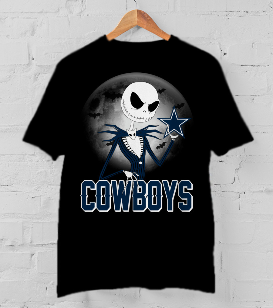 Jack Skellington Cowboys Halloween Moon Dallas Star T-Shirt