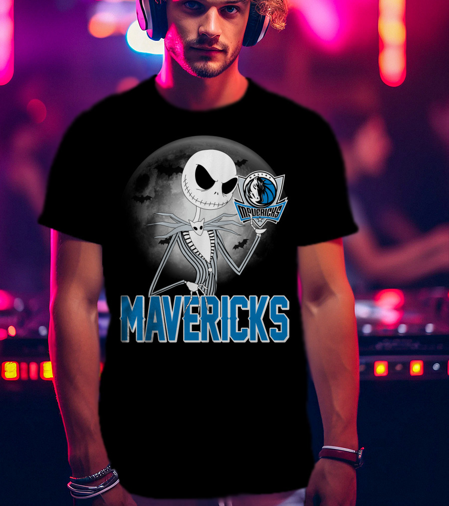 Jack Skellington Halloween Mavericks Moon Theme T-Shirt