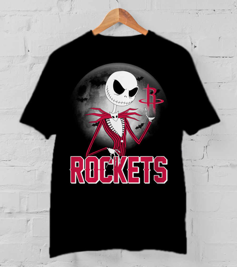 Jack Skellington Houston Rockets Halloween Theme T-Shirt