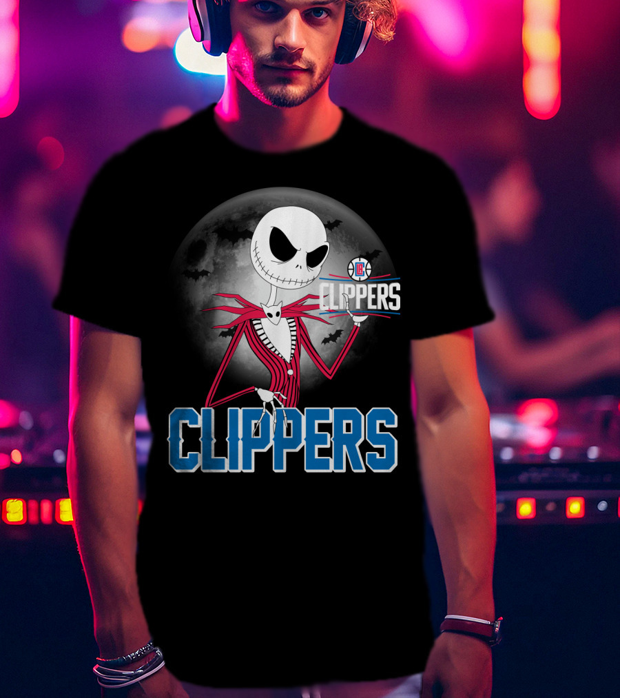 Jack Skellington La Clippers Halloween Moon T-Shirt