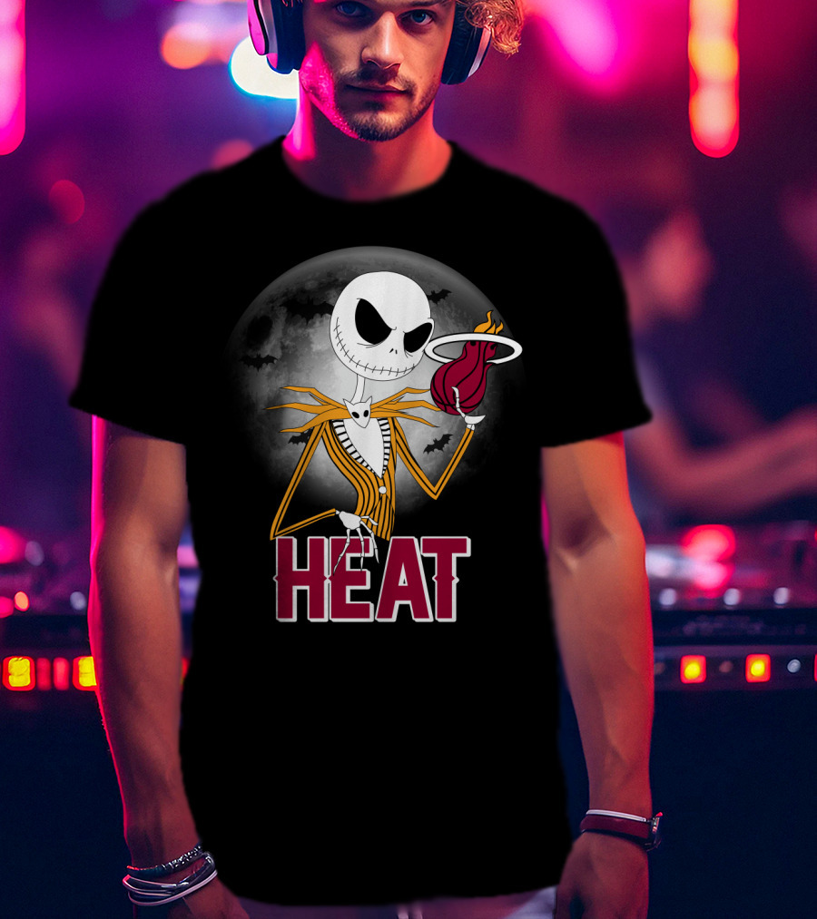 Jack Skellington Miami Heat Halloween Fans T-Shirt