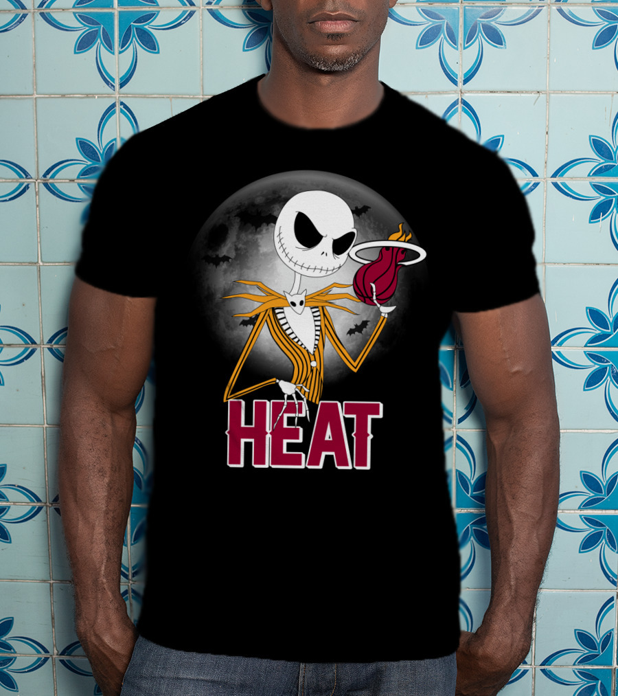 Jack Skellington Miami Heat Halloween Fans T-Shirt