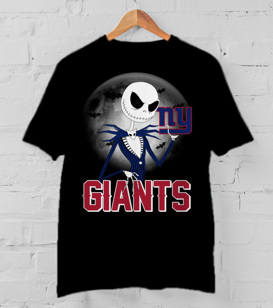 Jack Skellington New York Giants Halloween Moon T-Shirt