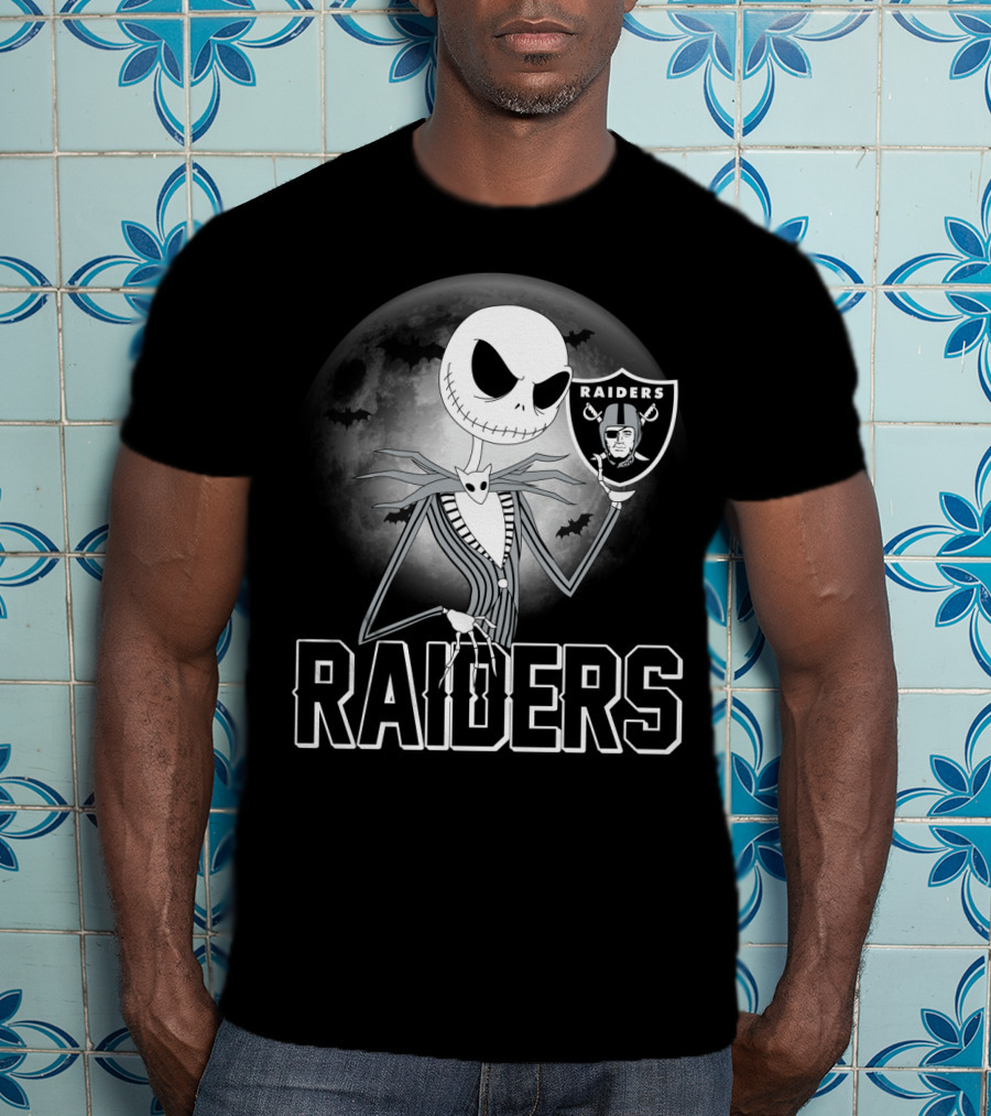 Jack Skellington Raiders Halloween Moon T-Shirt