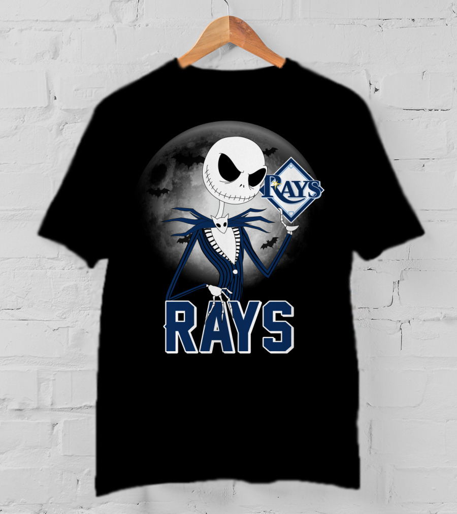 Jack Skellington Tampa Bay Rays Halloween Moon T-Shirt