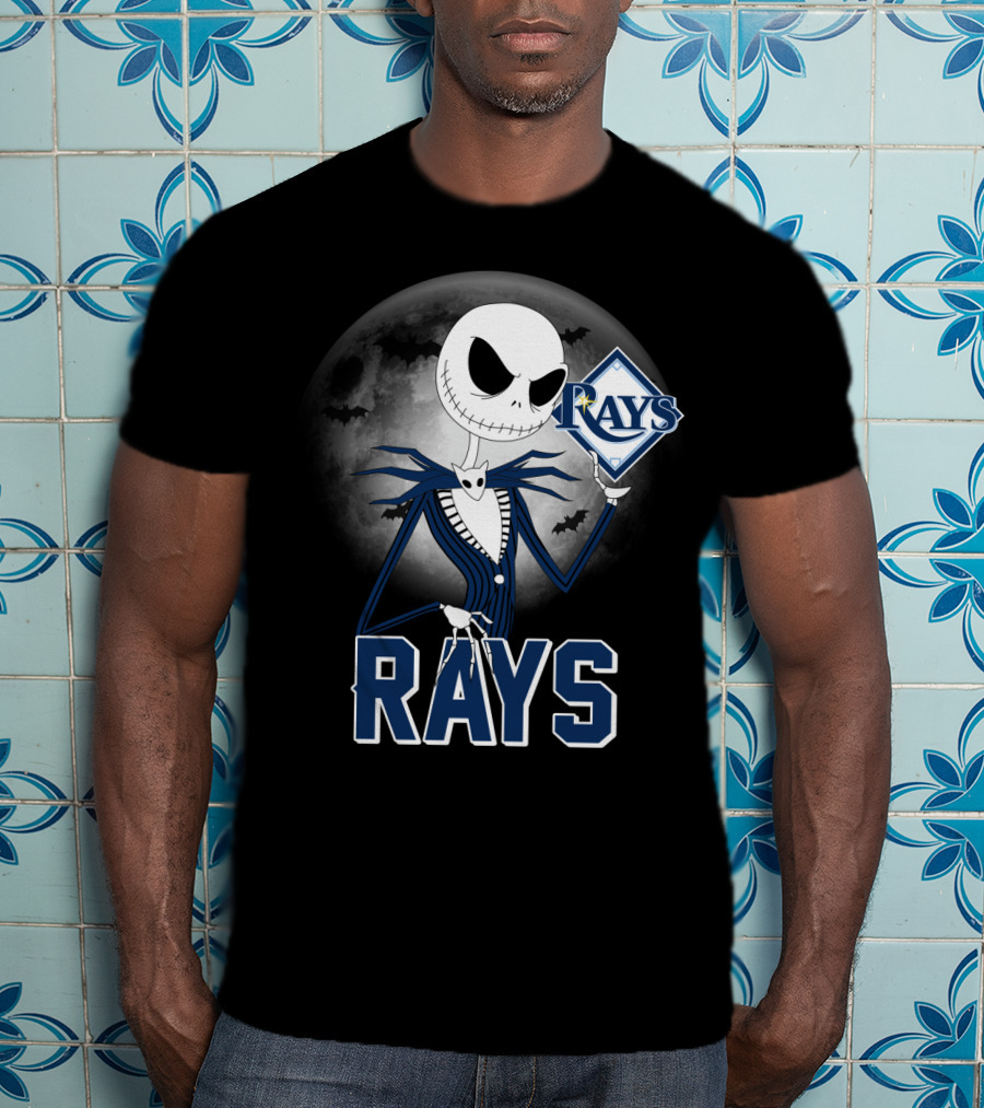 Jack Skellington Tampa Bay Rays Halloween Moon T-Shirt