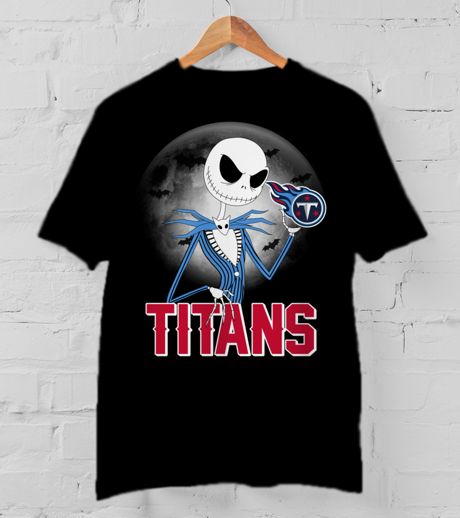 Jack Skellington Titans Halloween Night Tennessee Theme T-Shirt