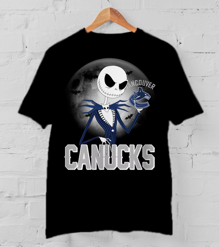 Jack Skellington Canucks Halloween Vancouver NHL T-Shirt