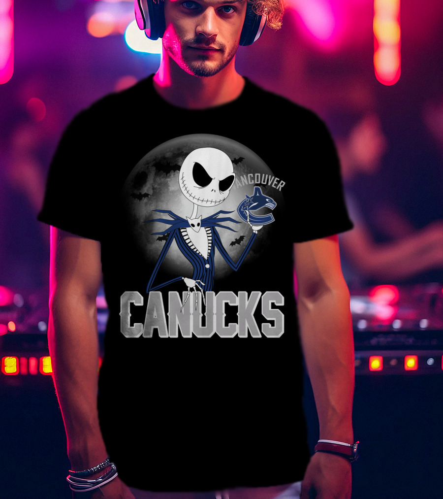 Jack Skellington Canucks Halloween Vancouver NHL T-Shirt