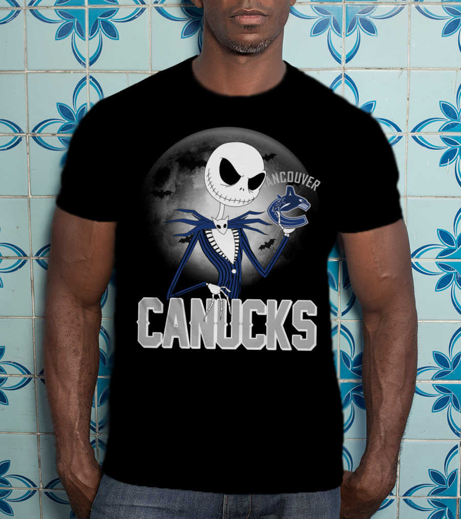 Jack Skellington Canucks Halloween Vancouver NHL T-Shirt