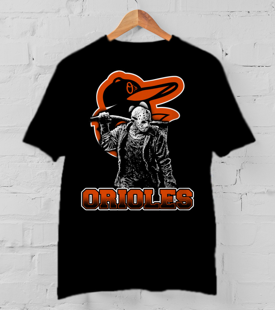 Baltimore Orioles Jason Voorhees Crossover With Iconic Orioles Bird T-Shirt