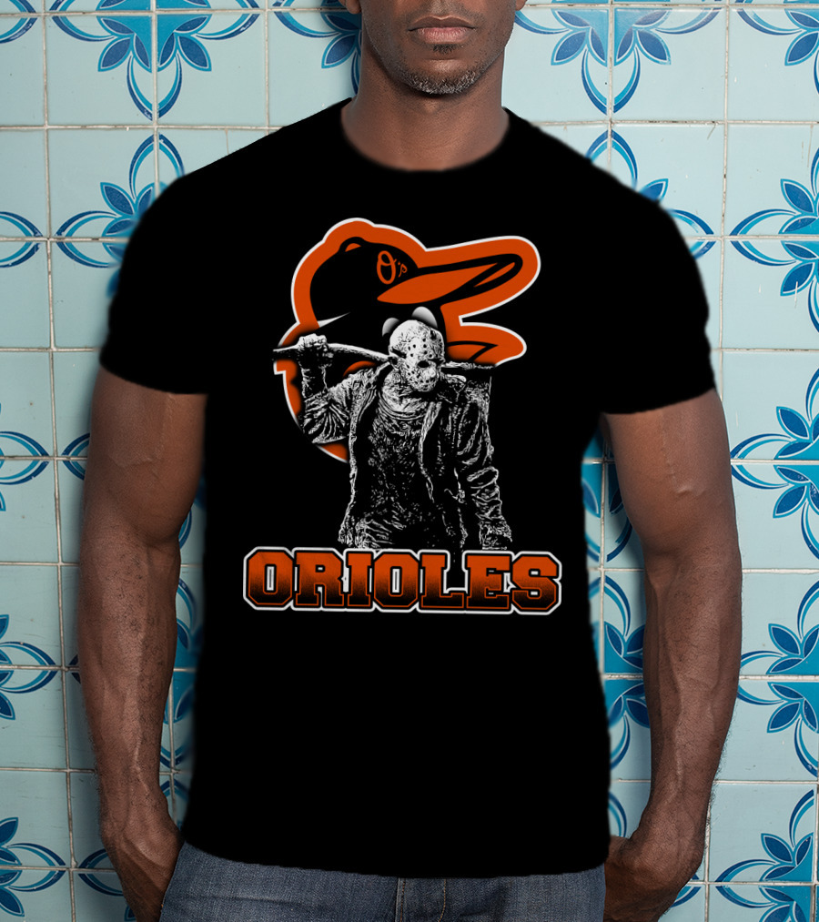 Baltimore Orioles Jason Voorhees Crossover With Iconic Orioles Bird T-Shirt