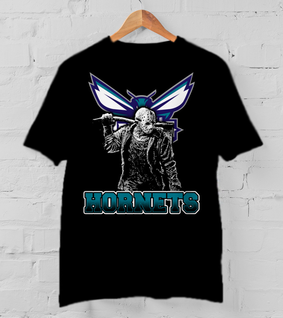 Charlotte Hornets Jason Voorhees Crossover Fan Mashup T-Shirt