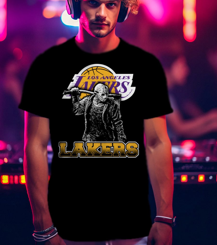 Jason Voorhees Los Angeles Lakers Fan Crossover T-Shirt