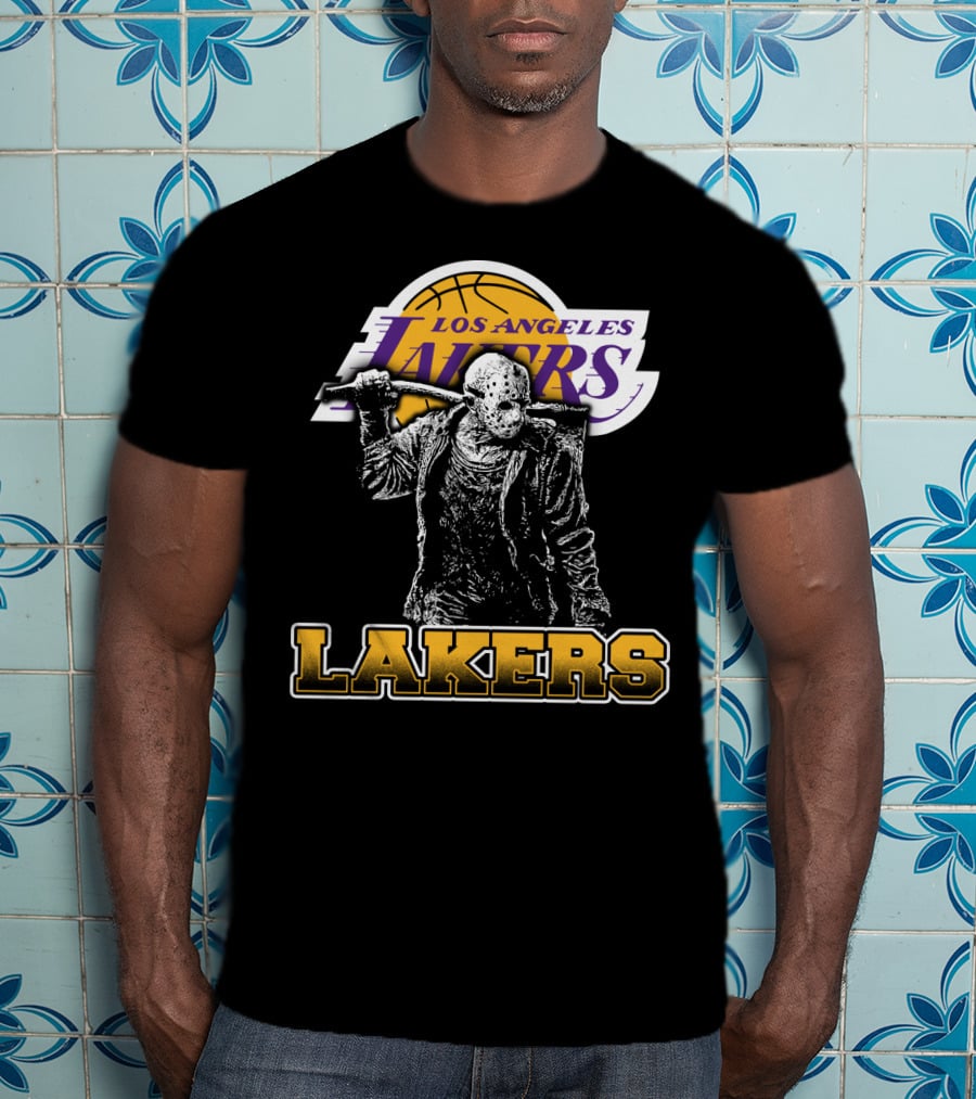 Jason Voorhees Los Angeles Lakers Fan Crossover T-Shirt
