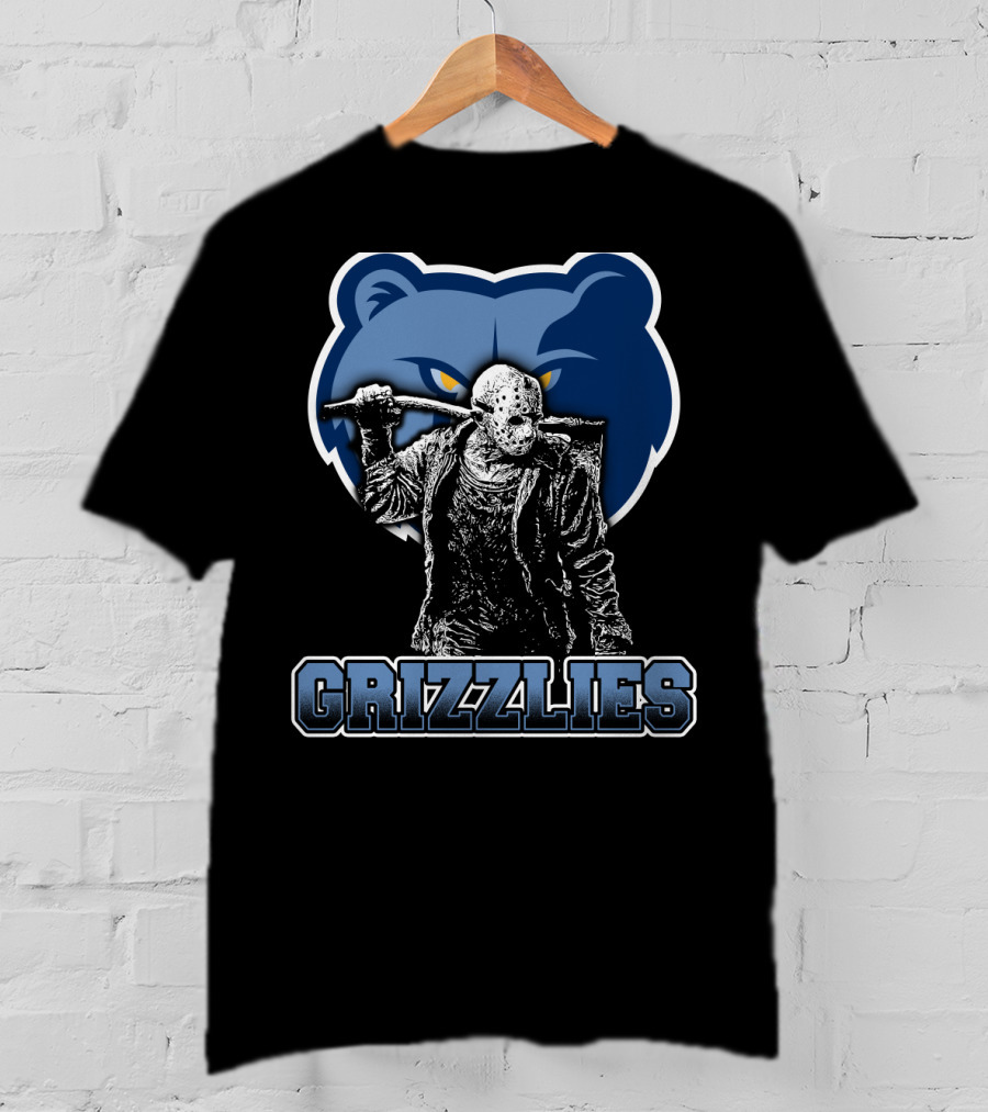 Jason Voorhees And Memphis Grizzlies Logo Crossover T-Shirt