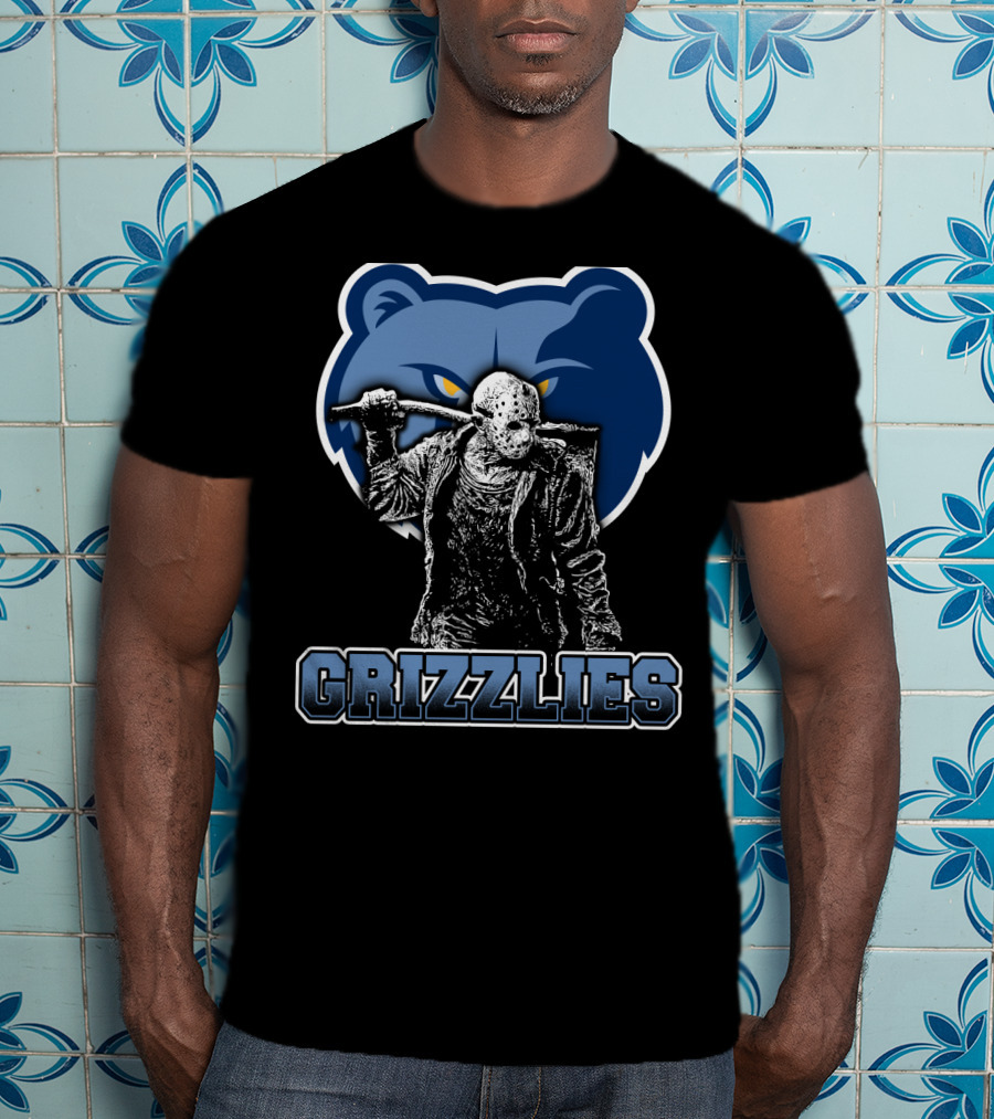 Jason Voorhees And Memphis Grizzlies Logo Crossover T-Shirt