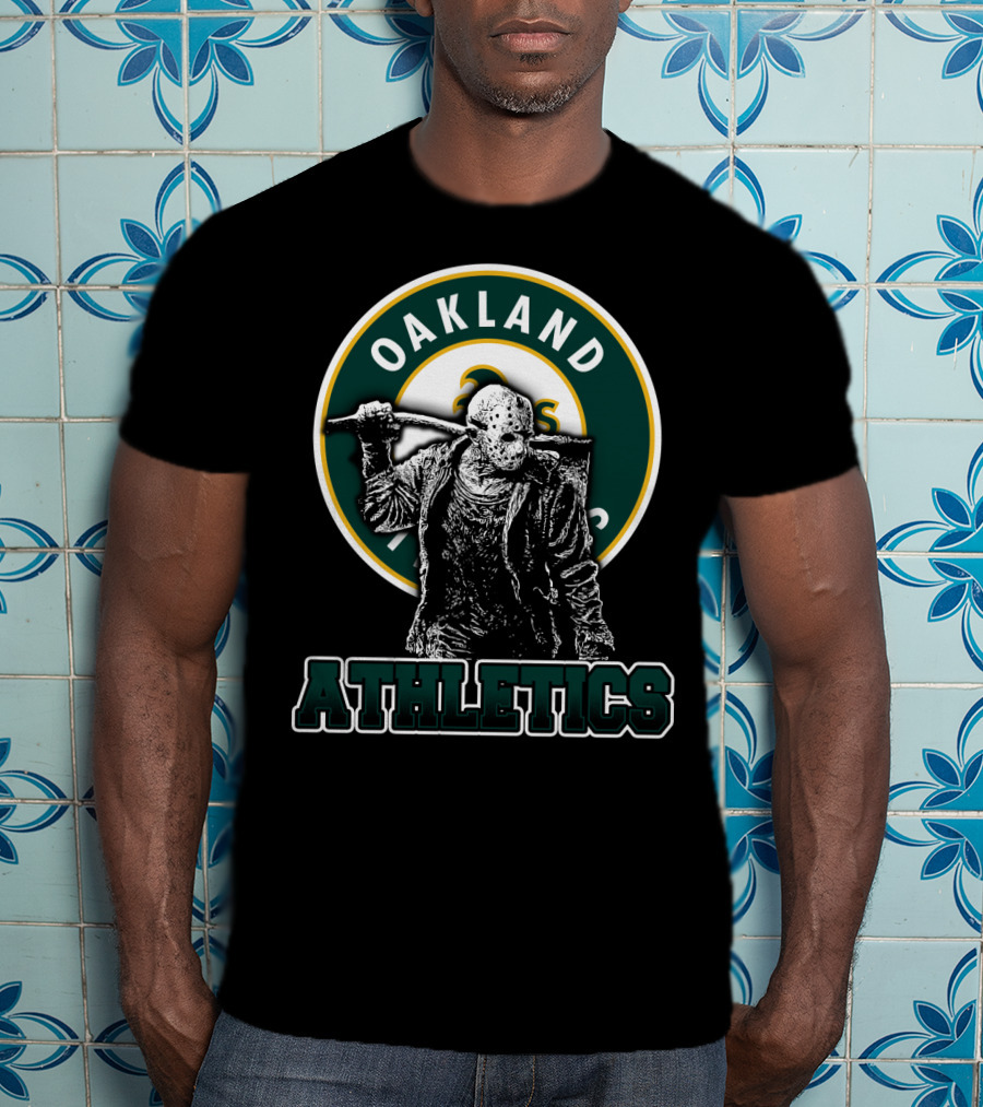 Oakland Athletics And Jason Voorhees Crossover Logo Fan T-Shirt