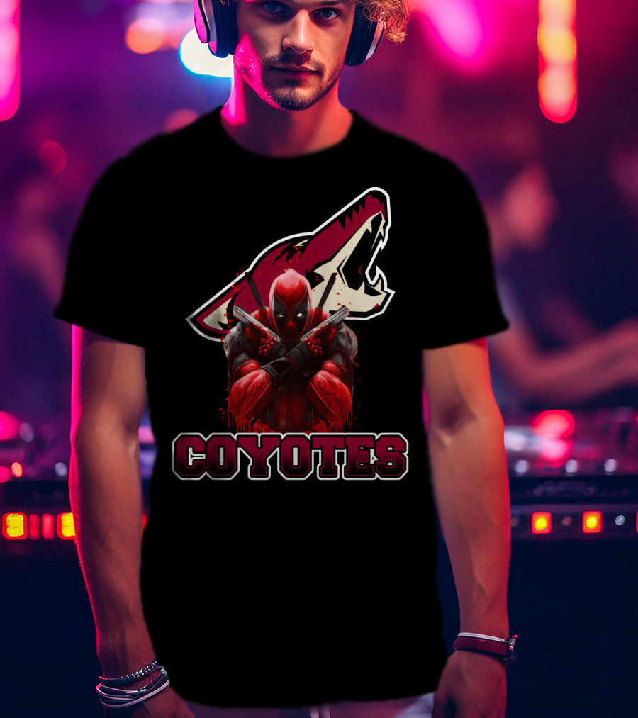 Deadpool Crossover With Arizona Coyotes Fans T-Shirt