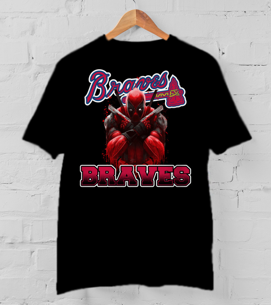 Braves Deadpool Crossover Fan Merchandise T-Shirt