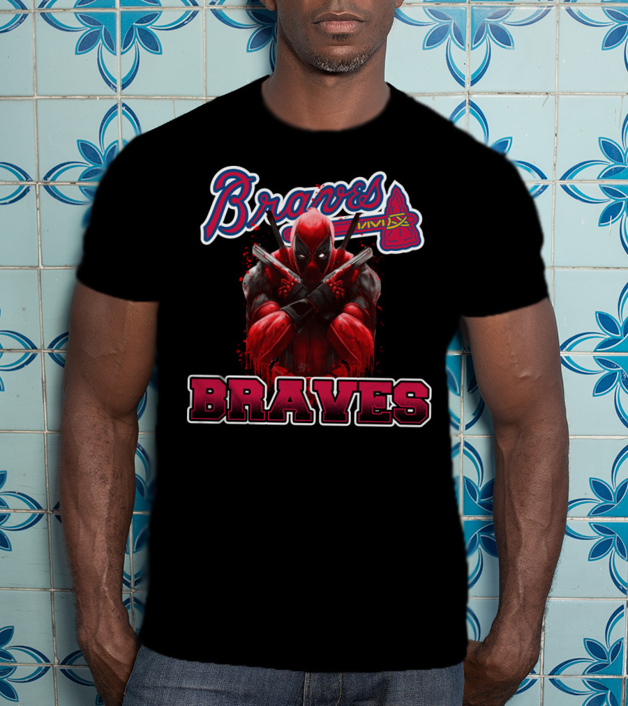 Braves Deadpool Crossover Fan Merchandise T-Shirt