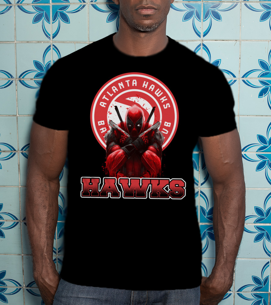Atlanta Hawks Deadpool Crossover Basketball Fans T-Shirt