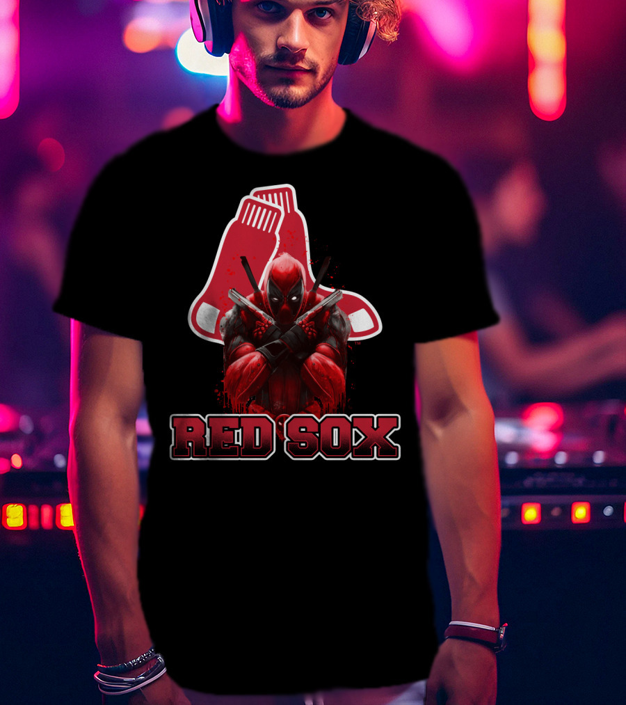 Red Sox Merging Deadpool Fans With Baseball Favorites T-Shirt