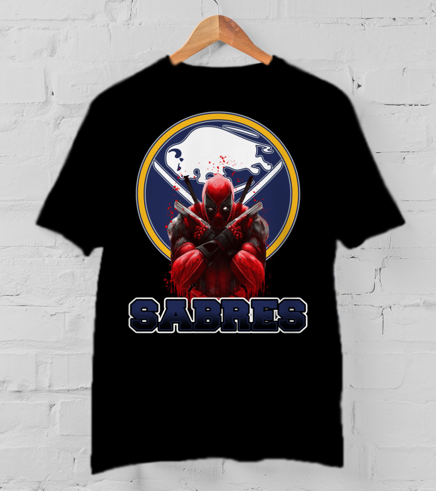 Buffalo Sabres Deadpool Crossed Katanas Fans T-Shirt