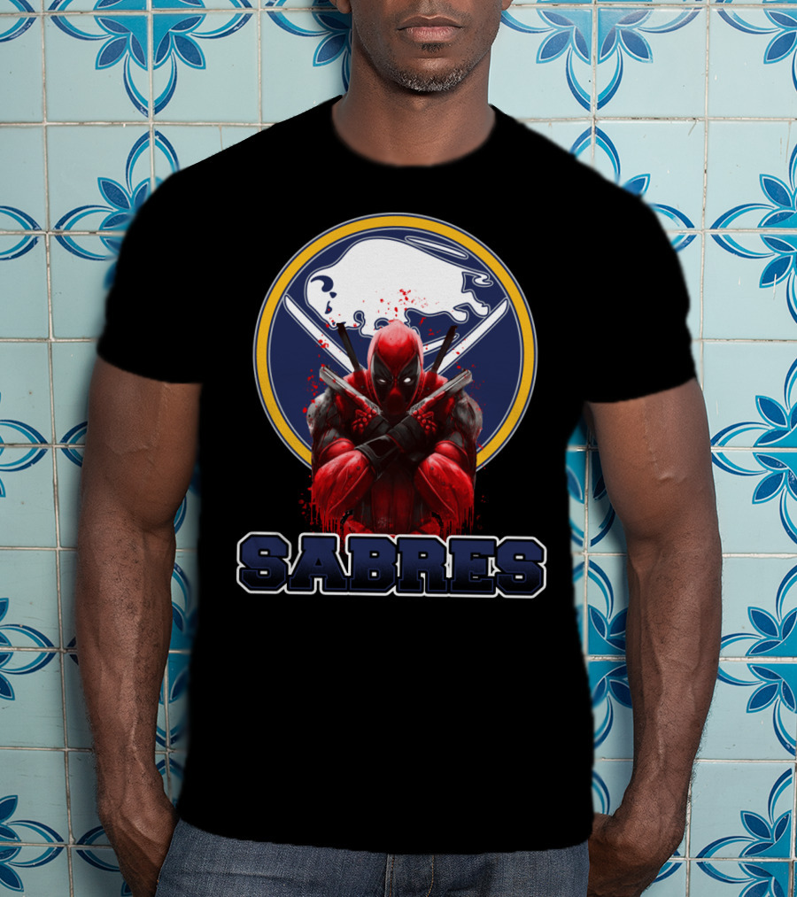 Buffalo Sabres Deadpool Crossed Katanas Fans T-Shirt
