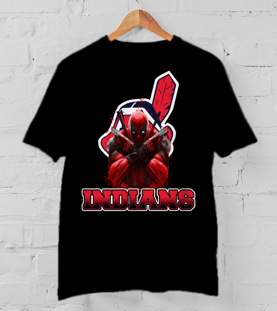Indians Deadpool Dual Swords Crossover T-Shirt