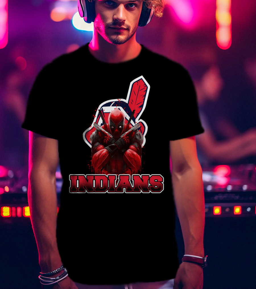 Indians Deadpool Dual Swords Crossover T-Shirt