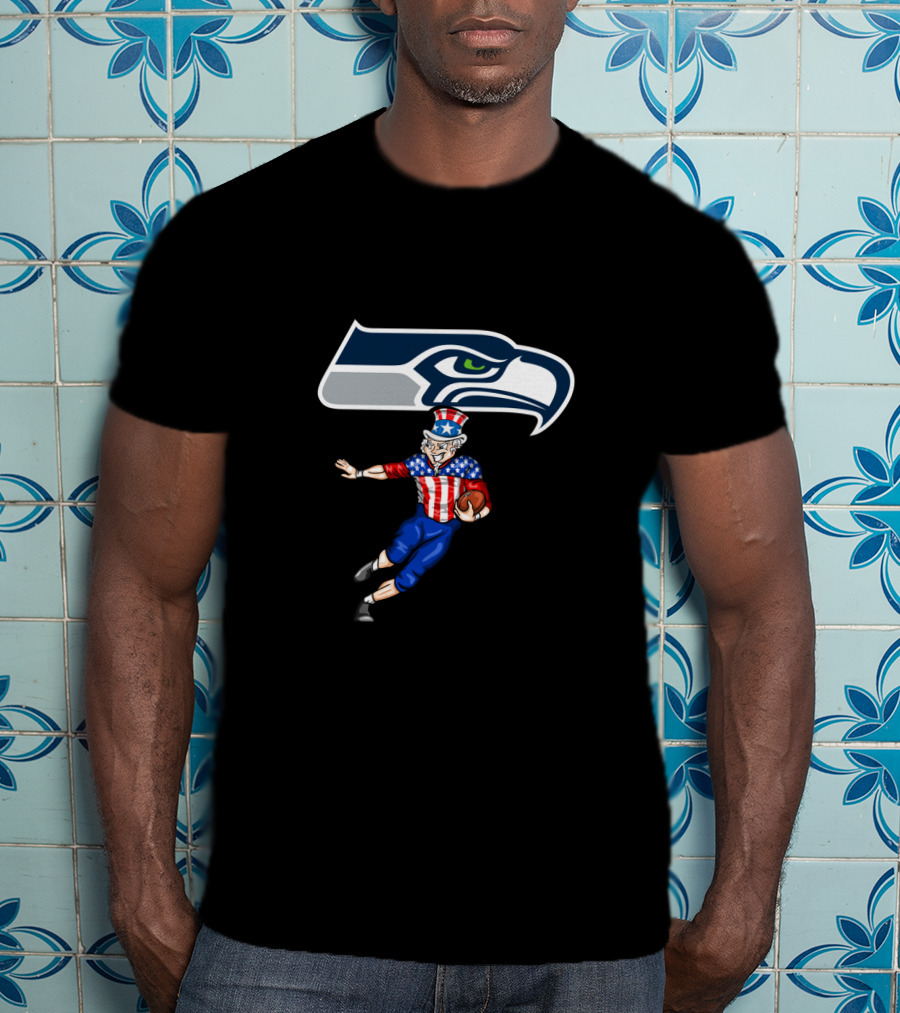 Seattle Seahawks Uncle Sam American Football 4Th July Patriots T-Shirt
