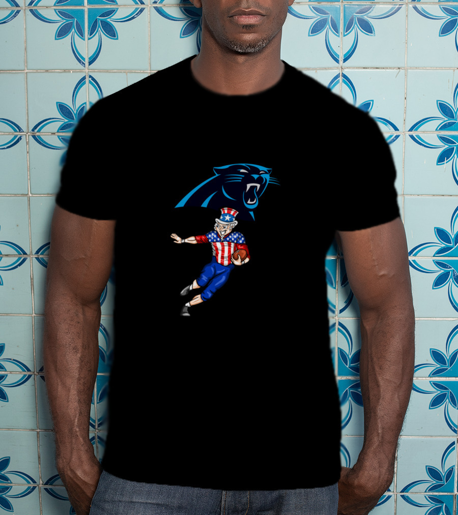 Carolina Panthers Uncle Sam Football 4Th July Nfl Fan Gear T-Shirt