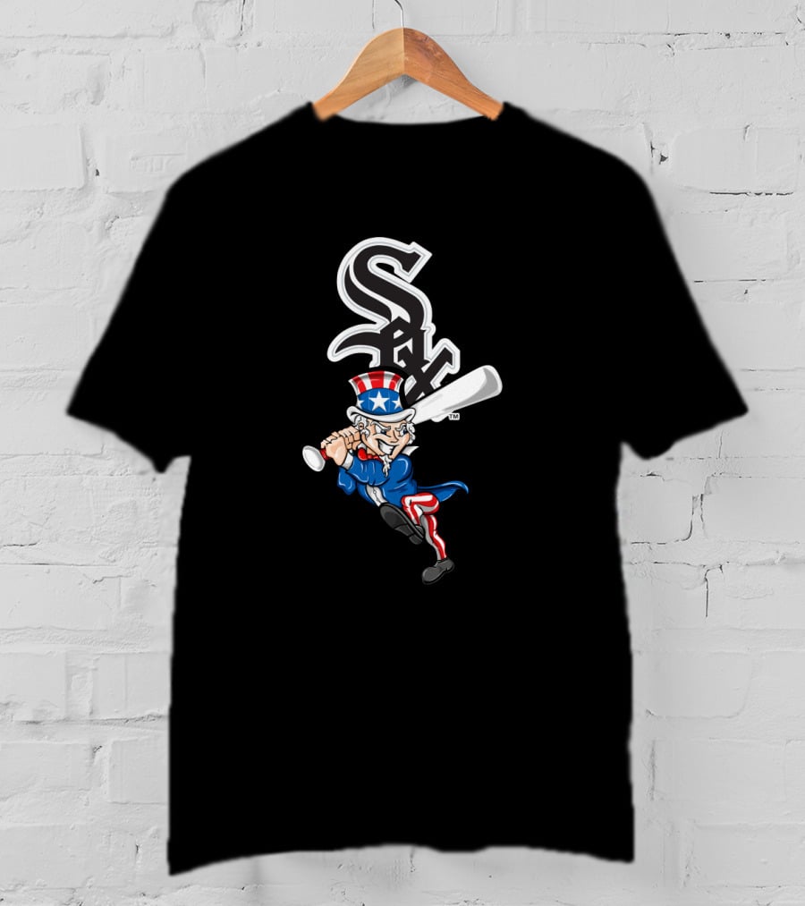 Chicago White Sox Uncle Sam Batting Patriotic 4Th Of July Baseball T-Shirt