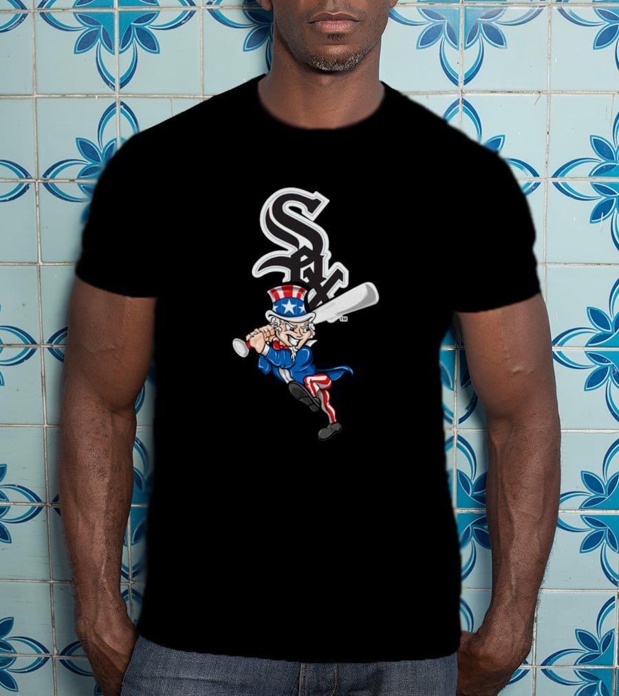 Chicago White Sox Uncle Sam Batting Patriotic 4Th Of July Baseball T-Shirt