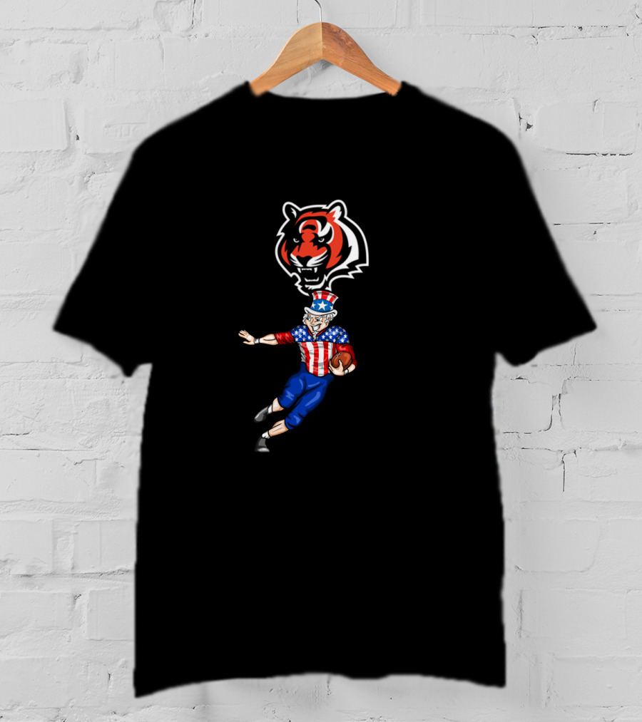 Cincinnati Bengals Uncle Sam Fourth Of July Football Tiger T-Shirt