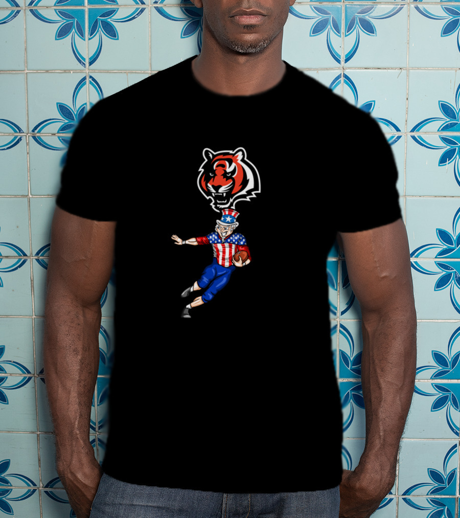 Cincinnati Bengals Uncle Sam Fourth Of July Football Tiger T-Shirt