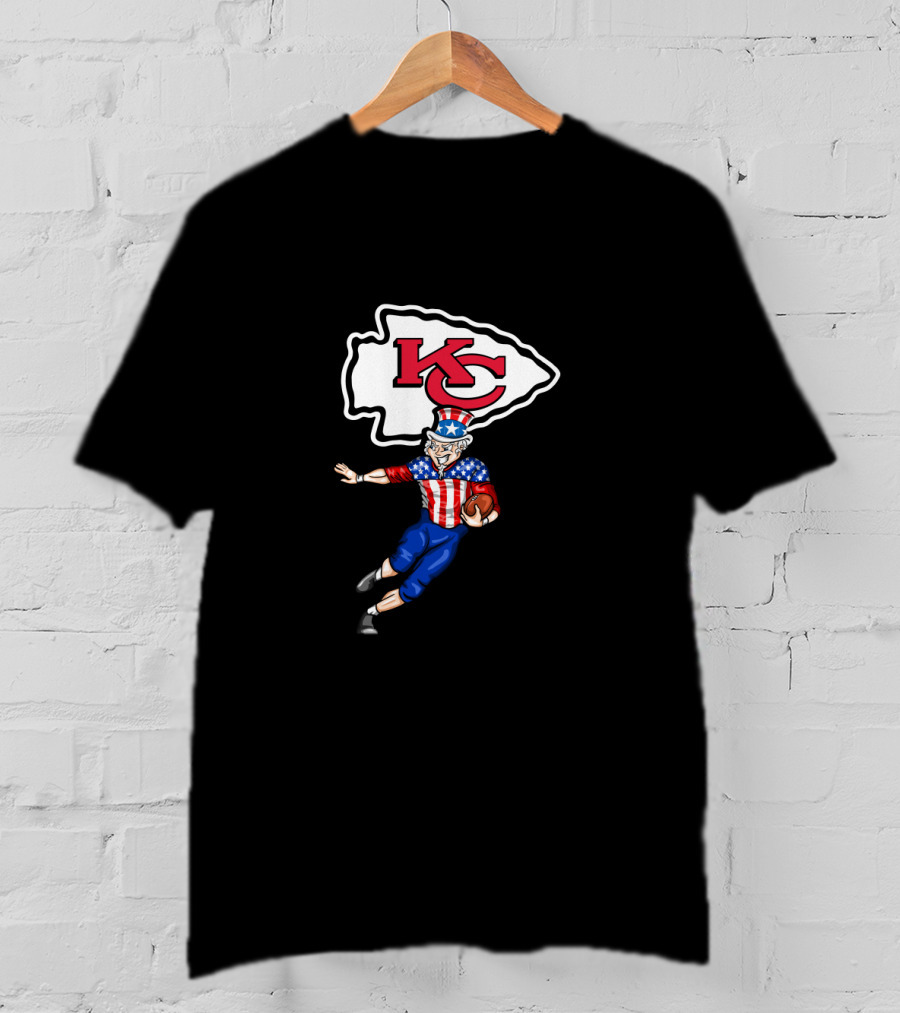 Kansas City Chiefs Uncle Sam 4Th Of July Football Celebration T-Shirt