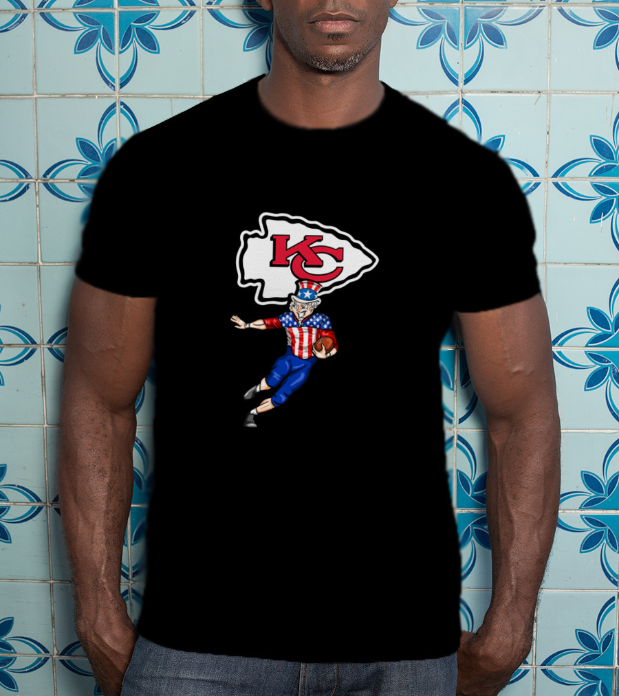 Kansas City Chiefs Uncle Sam 4Th Of July Football Celebration T-Shirt
