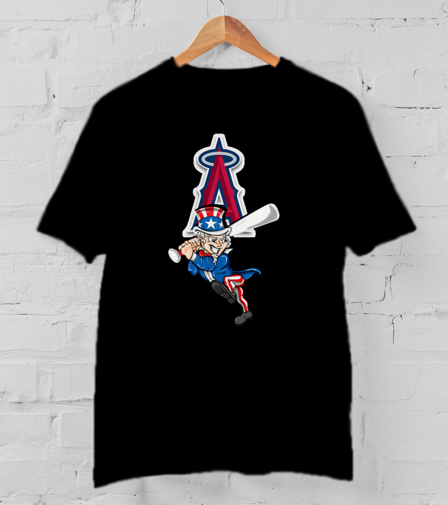 Los Angeles Angels Uncle Sam Baseball Bat 4Th July T-Shirt